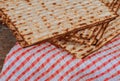 Matzoh jewish holiday bread Jewish family celebrating passover Royalty Free Stock Photo