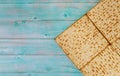 Matzoh jewish holiday bread Jewish family celebrating passover Royalty Free Stock Photo