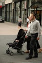 Jewish family walking down the street