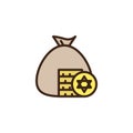 Jewish Gelt filled outline icon