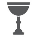 Jewish goblet glyph icon, cup and judaism, kiddush wine cup sign, vector graphics, a solid pattern on a white background