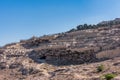 Jewish graveyard at the Kidron Valley or King`s Velley between Temple Mount and Mount of Olives in eastern Jerusalem Royalty Free Stock Photo