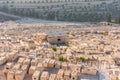 Jewish graveyard at the Mount of Olives near the Kidron Valley or King\'s Valley,on the eastern side of the Old City of Jerusalem Royalty Free Stock Photo