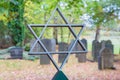 Jewish cemetery with star of David