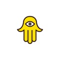 Jewish hamsa hand filled outline icon