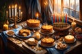 Jewish hanukkah festival celebration