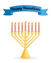 Jewish Hanukkah festival greeting card.