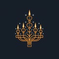 Jewish Hanukkah menorah isolated on black background