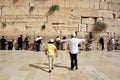 Jewish hasidic pray a the Western Wall Royalty Free Stock Photo