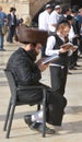 Jewish hasidic pray a the Western Wall Royalty Free Stock Photo