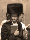 Jewish hasidic pray a the Western Wall, Wailing Wall the Place of Weeping Royalty Free Stock Photo