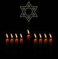 Jewish holiday background with star and candles