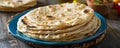 Jewish holiday bread matzah on kitchen table. Stask of matza or matzoh. Happy Passover