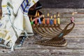 Jewish holiday hannukah symbols - menorah Royalty Free Stock Photo