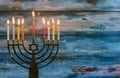 Jewish holiday hannukah symbols - menorah Royalty Free Stock Photo