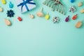Jewish holiday Hanukkah background with menorah, gift box and s