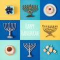 Jewish holiday Hanukkah banner design Royalty Free Stock Photo