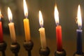 Jewish holiday Hanukkah with candles light Royalty Free Stock Photo