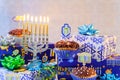 Jewish holiday hanukkah celebration tallit vintage menorah Royalty Free Stock Photo