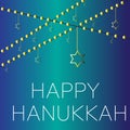 Jewish holiday Hanukkah greeting card traditional Chanukah symbols Royalty Free Stock Photo