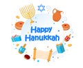 Jewish holiday Hanukkah greeting card Royalty Free Stock Photo