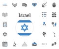 Jewish Holiday Hanukkah icons set. Vector illustration Royalty Free Stock Photo