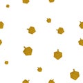 Isolated image of jewish holiday Hanukkah background with glitter dreidels.