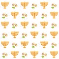 Jewish holiday of Hanukkah, seamless pattern
