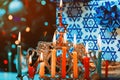 Brightly Glowing Hanukkah Menorah soft focus Royalty Free Stock Photo