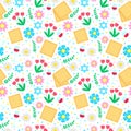 Jewish holiday Passover seamless pattern with with floral decoration, matzo. vector illustration