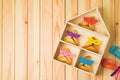 Jewish holiday Purim background with cute funny hamantaschen cookies