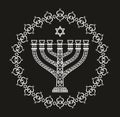 Jewish holiday religious background with menorah