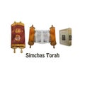 Jewish Holiday, Simchat Torah translation: `Rejoicing of with the Torah`. Scrolls of Torah