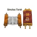 Jewish Holiday, Simchat Torah translation: `Rejoicing of with the Torah`. Scrolls of Torah Royalty Free Stock Photo