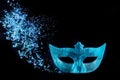 Jewish holiday tradition carnival blue mask for Purim Royalty Free Stock Photo