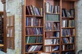 Jewish holy books at synagogue in Cave of Machpelah in Hebron or Tomb of the Patriarchs. Israel Royalty Free Stock Photo