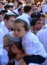 Jewish man celebrate Simchat Torah