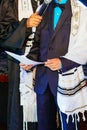 Jewish man dressed in ritual clothing