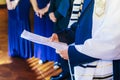 Jewish man dressed in ritual clothing