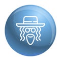 Jewish man face icon, outline style Royalty Free Stock Photo