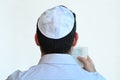 Jewish man with kippah pray Royalty Free Stock Photo