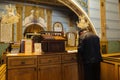 Jewish man praying in synagogue Royalty Free Stock Photo