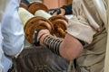 Jewish man praying in a synagogue Royalty Free Stock Photo