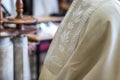 Jewish man praying in a synagogue Royalty Free Stock Photo