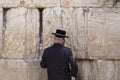 A Jewish man praying at the Western Wall, Jerusalem, Israel Royalty Free Stock Photo