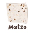 Jewish matzah bread vector illustration. Traditional matzoh pesach food. Jewish Matzah or matzo vector icon symbol