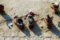 Jewish memorial the shoes of the men into the Danube river, Budapest, Hungary Royalty Free Stock Photo