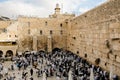 Jewish men praying at the famous Western Wall in Jerusalem, Israel Royalty Free Stock Photo