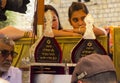 Jewish men and women observing a Bar Mitzvah ceremony