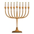 Jewish menorah icon, realistic style